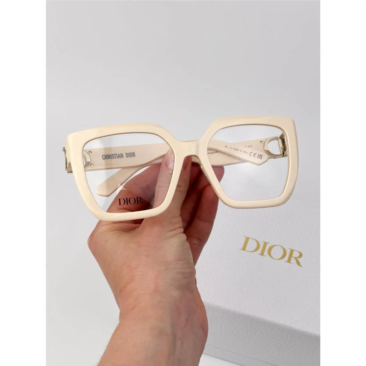 Dior Women Eyeglasses Ivory Demo Butterfly 30MONTAIGNEO S1F 9500