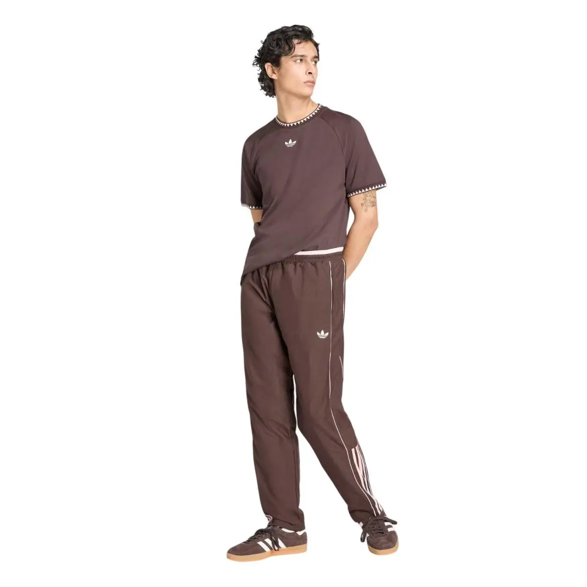 Adidas clothing - Adidas Originals Chest Stripes Track Suit - Brown 8