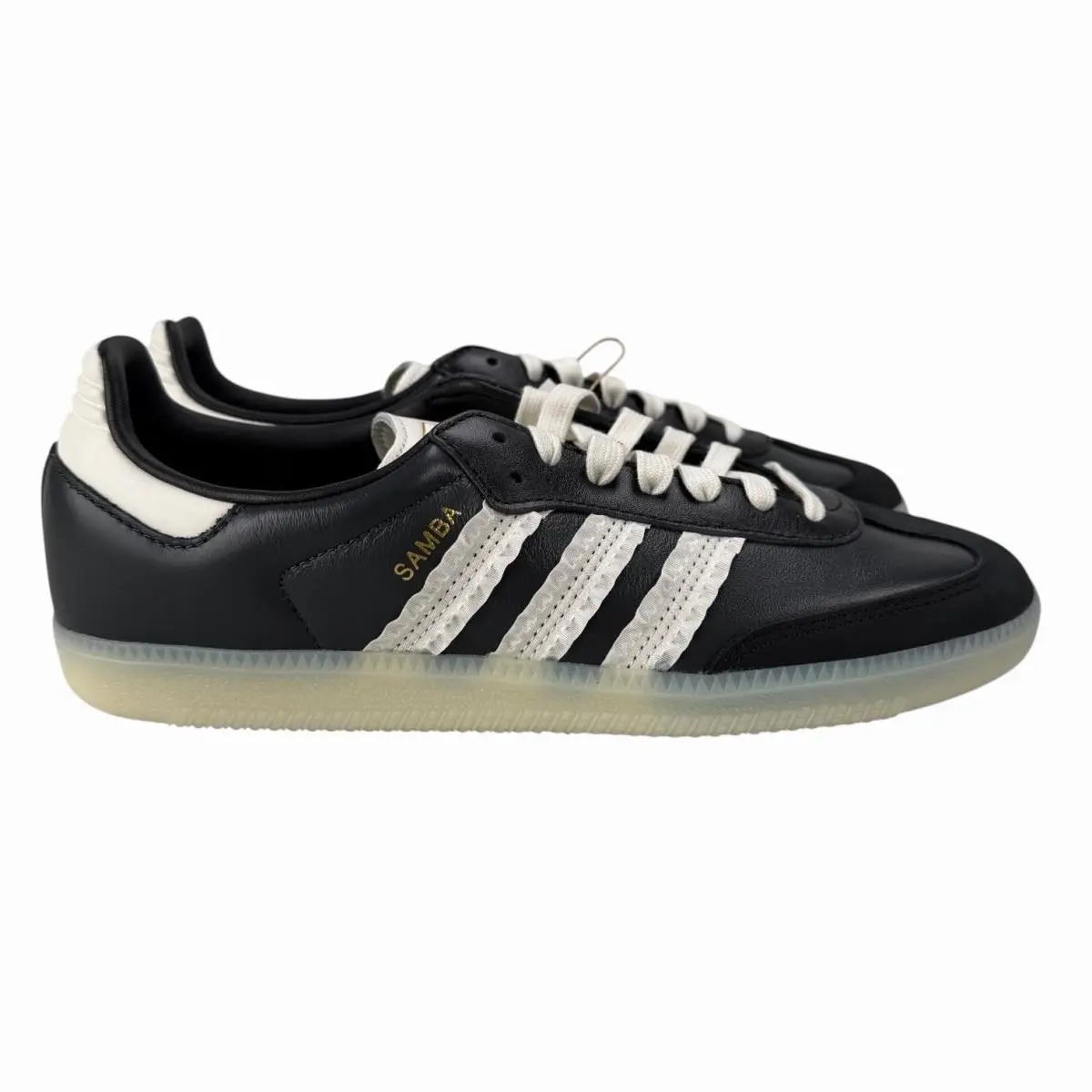 Adidas Samba OG Ruffled Core Black Cloud White Shoes JR8831 Women`s Size 10 - Black