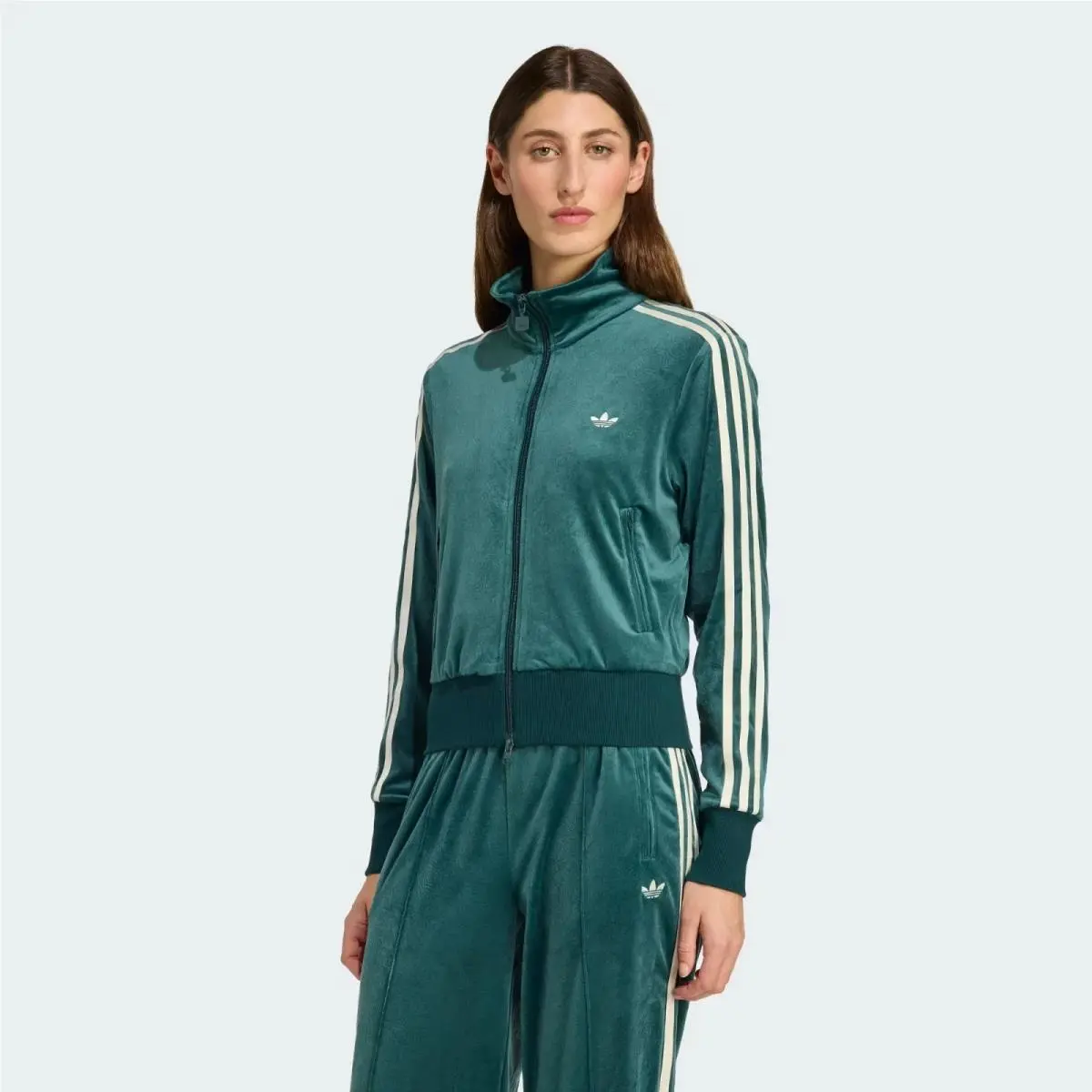 Adidas Women Originals Liberty London Debossed Velvet Firebird Track Top JW5267