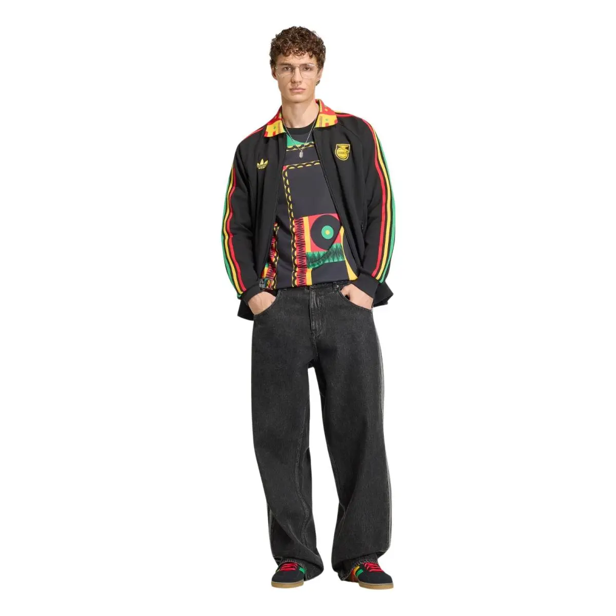 Adidas clothing - Adidas Jamaica X Bob Marley Away Anthem Jacket - Black 7
