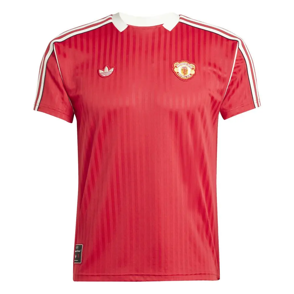 Adidas Manchester United Terrace Icons Crew Neck Short Sleeve Jersey Mens Red J