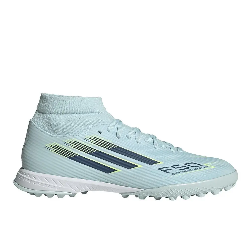 Adidas F50 Sparkfusion League Mid Cut Turf Soccer Cleats Womens Blue Sneakers At