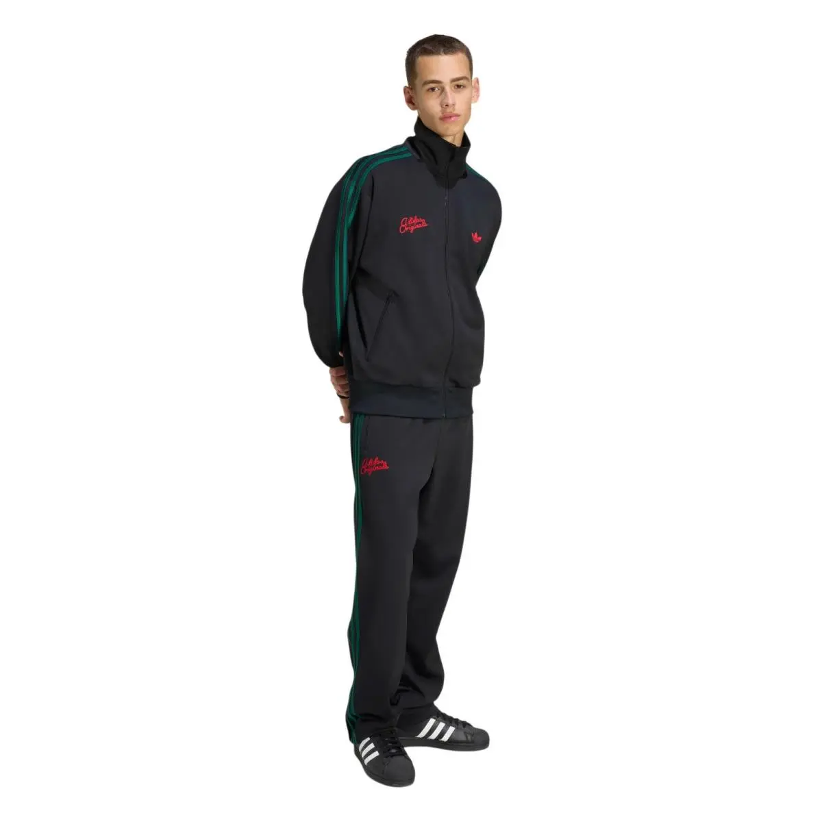 Men`s Adidas Originals Black Firebird Roses Jacket Pants Track Suit