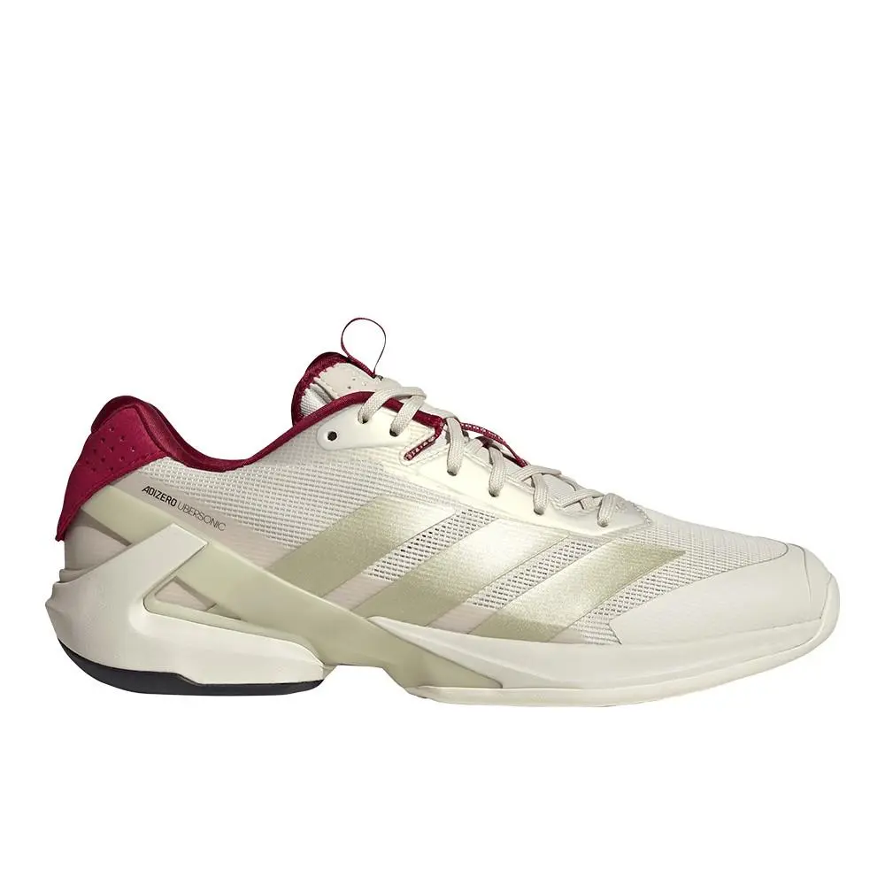 Adidas Adizero Ubersonic 5 Tennis Mens Gold Off White Sneakers Athletic Shoes