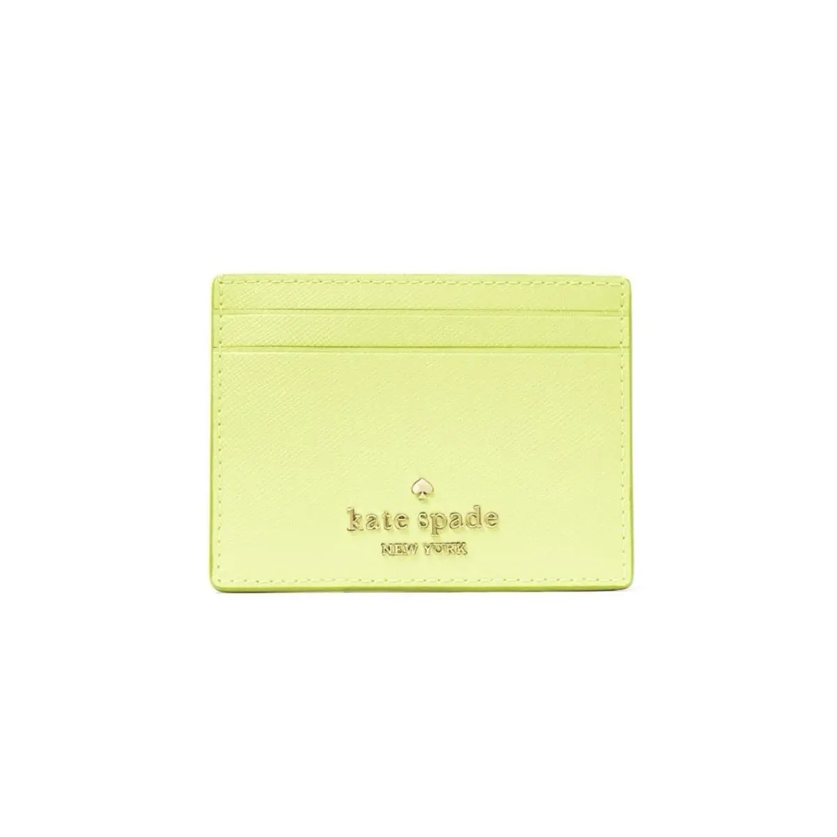 New Kate Spade Small Slim Card Holder Leather Lime Slushy - Lime Slushy