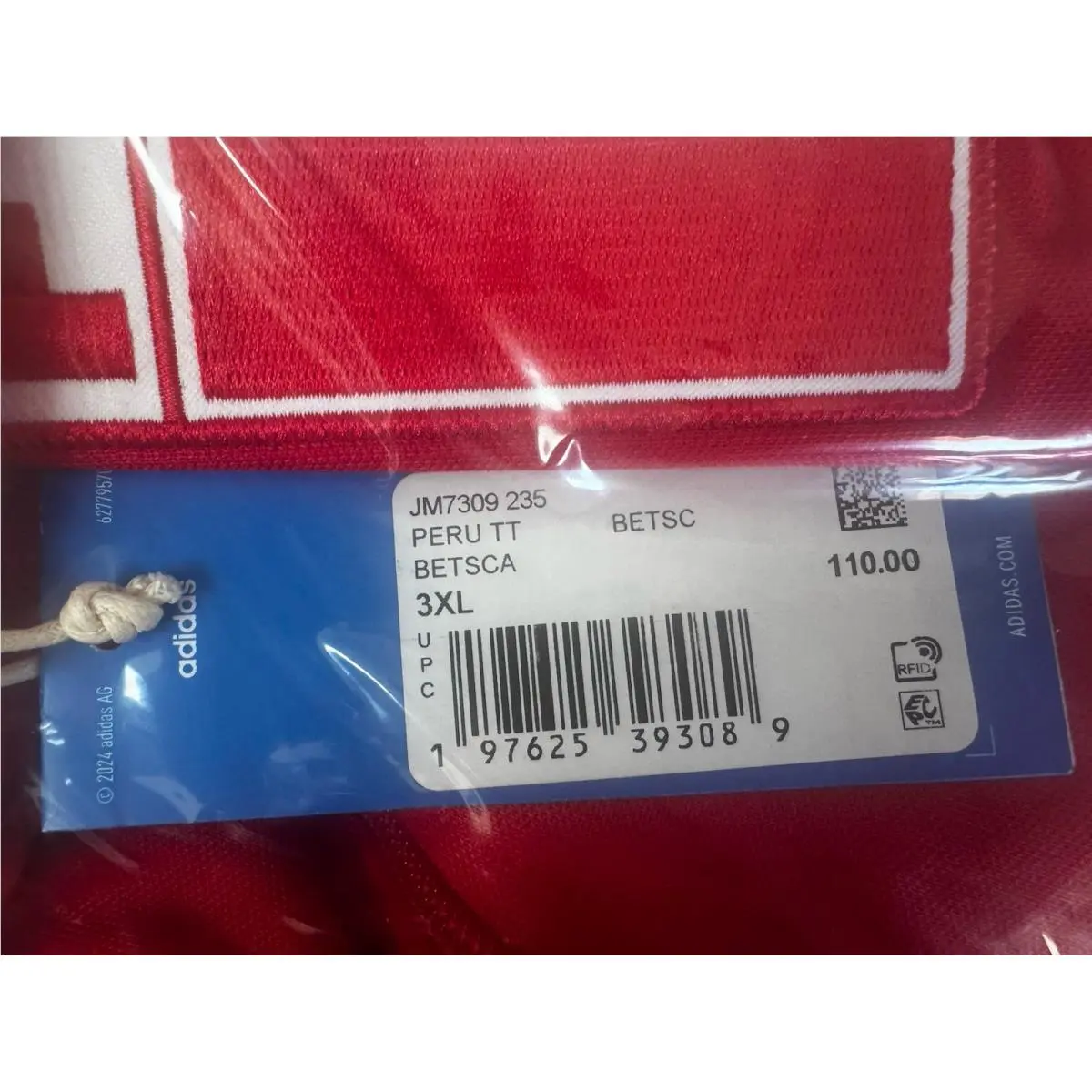 Adidas clothing - PERU Track Top - PERU Track Top - JM7309 - Red (UPC: 197625393157) 4