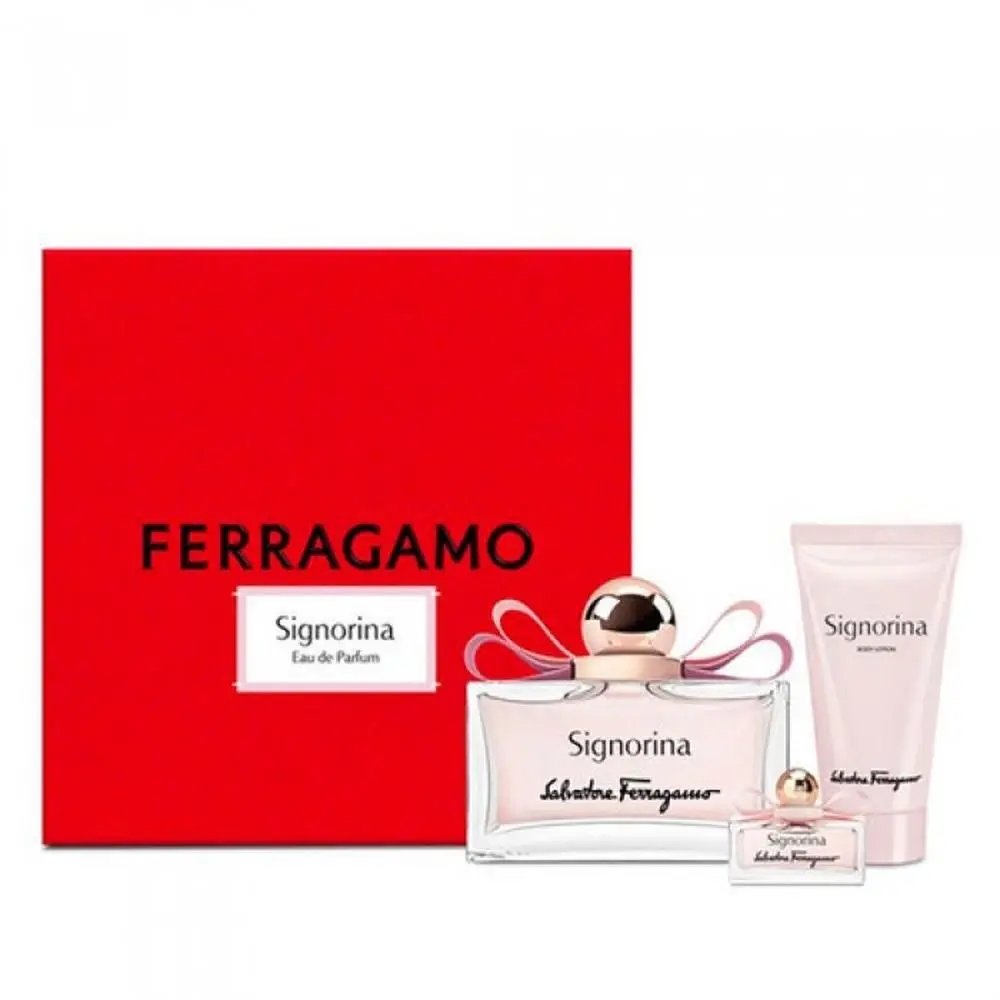 Signorina Women 3Pc Set by Salvatore Ferragamo 1.7 oz BL+3.4 oz EDP+5 ml Edp