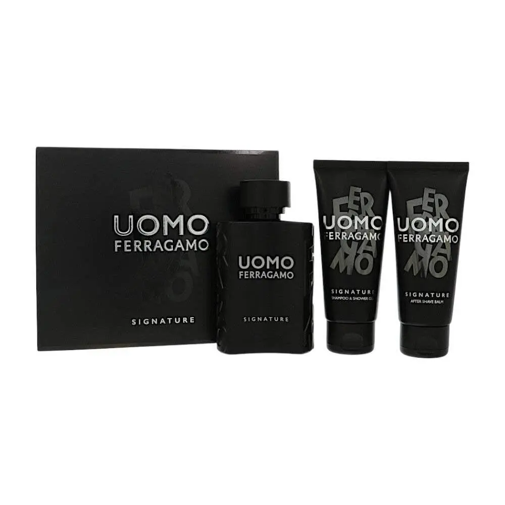 Uomo Signature  3.4 Oz Eau De Parfum Gift Set For Men by Salvatore Ferragamo