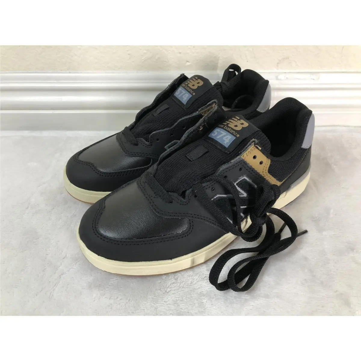 New Balance Men Am574blb All Coast Black/tarnish Athletic Lace up Sneaker Size 4