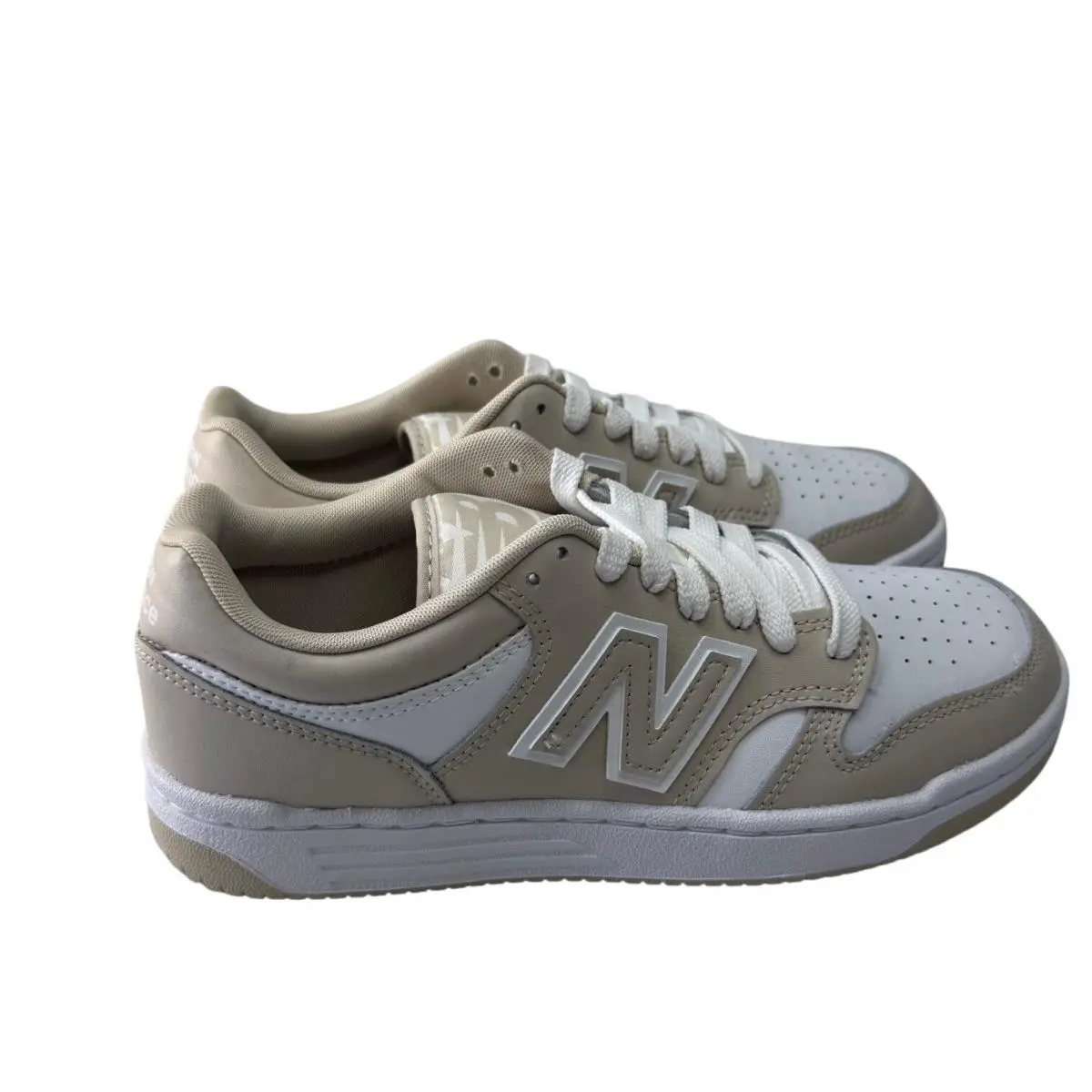 New Balance 480 Moonbeam White Leather Sneakers GGB480LB Womens 6 Youth 4.5 New