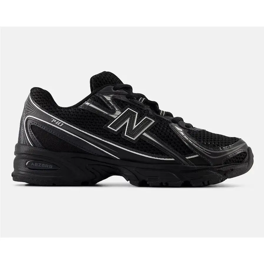 New Balance 740 Lace Kids Size 4 Running Shoes Sneakers Black/grey New