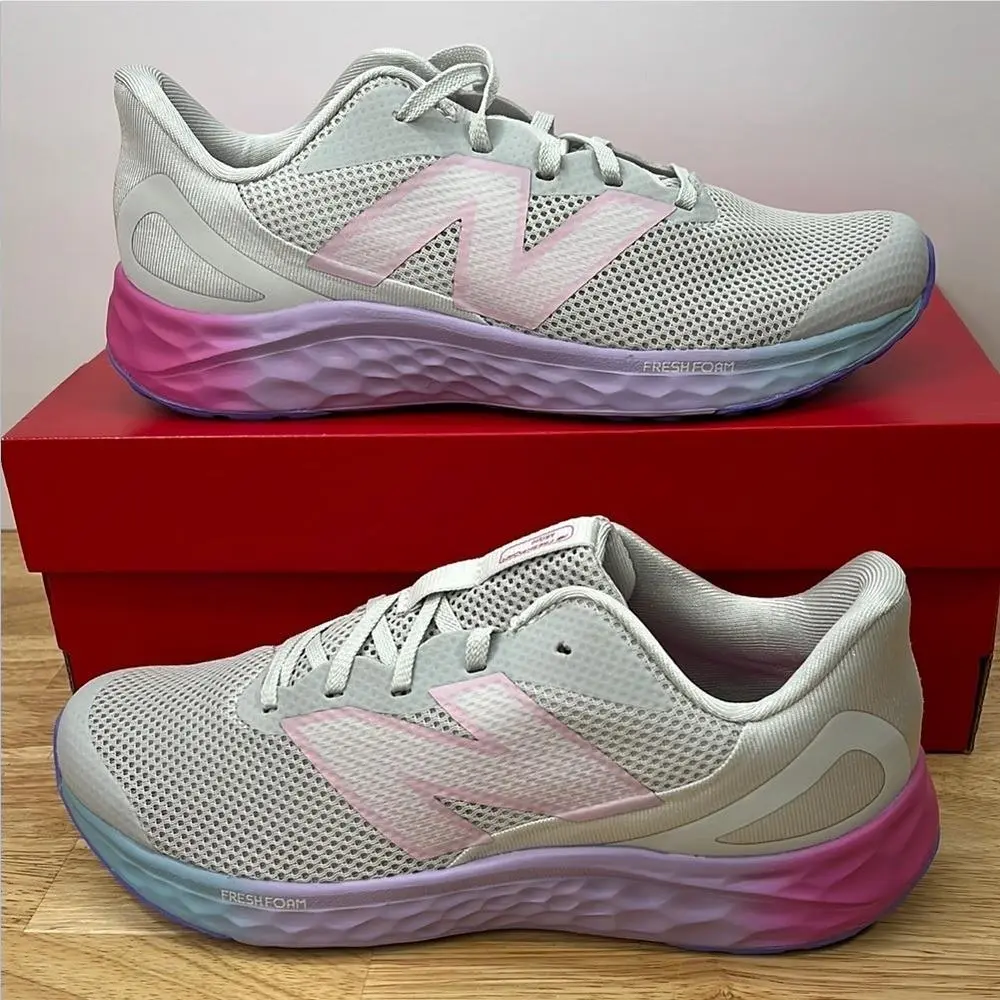 Balance 6 Kids Youth Gray Pink Purple Fresh Foam Arishi Athletic Shoes