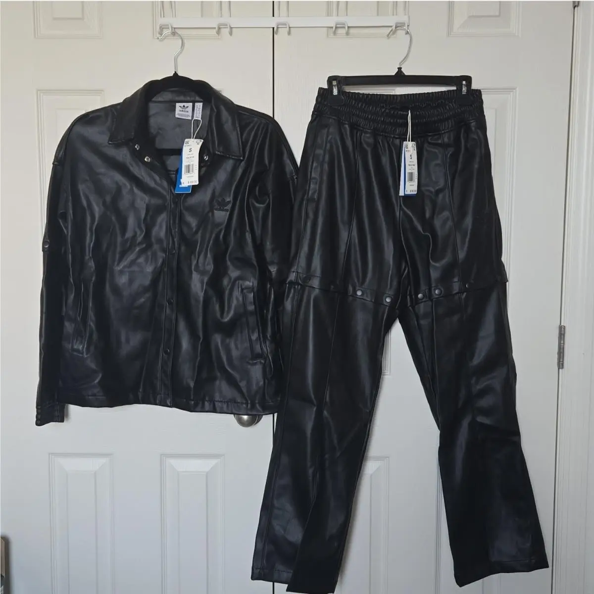 Adidas Leather Track Jacket HF2021 Pant Black HF2017