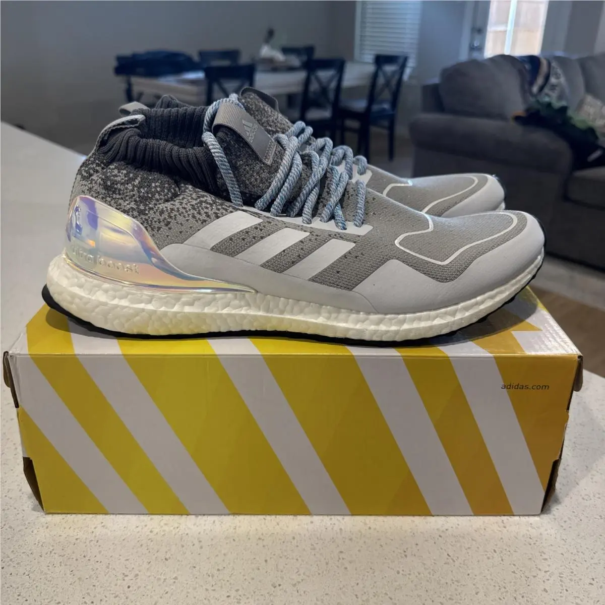Adidas Running Ultraboost Mid Light Granite Silver Metallic Shoes Men`s 11