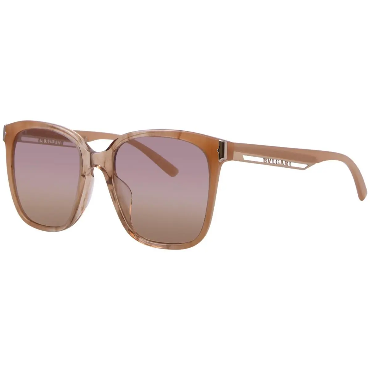 Bvlgari BV8245F 5509EL Sunglasses Women`s Opal Peach Striped/orange/pink 55mm