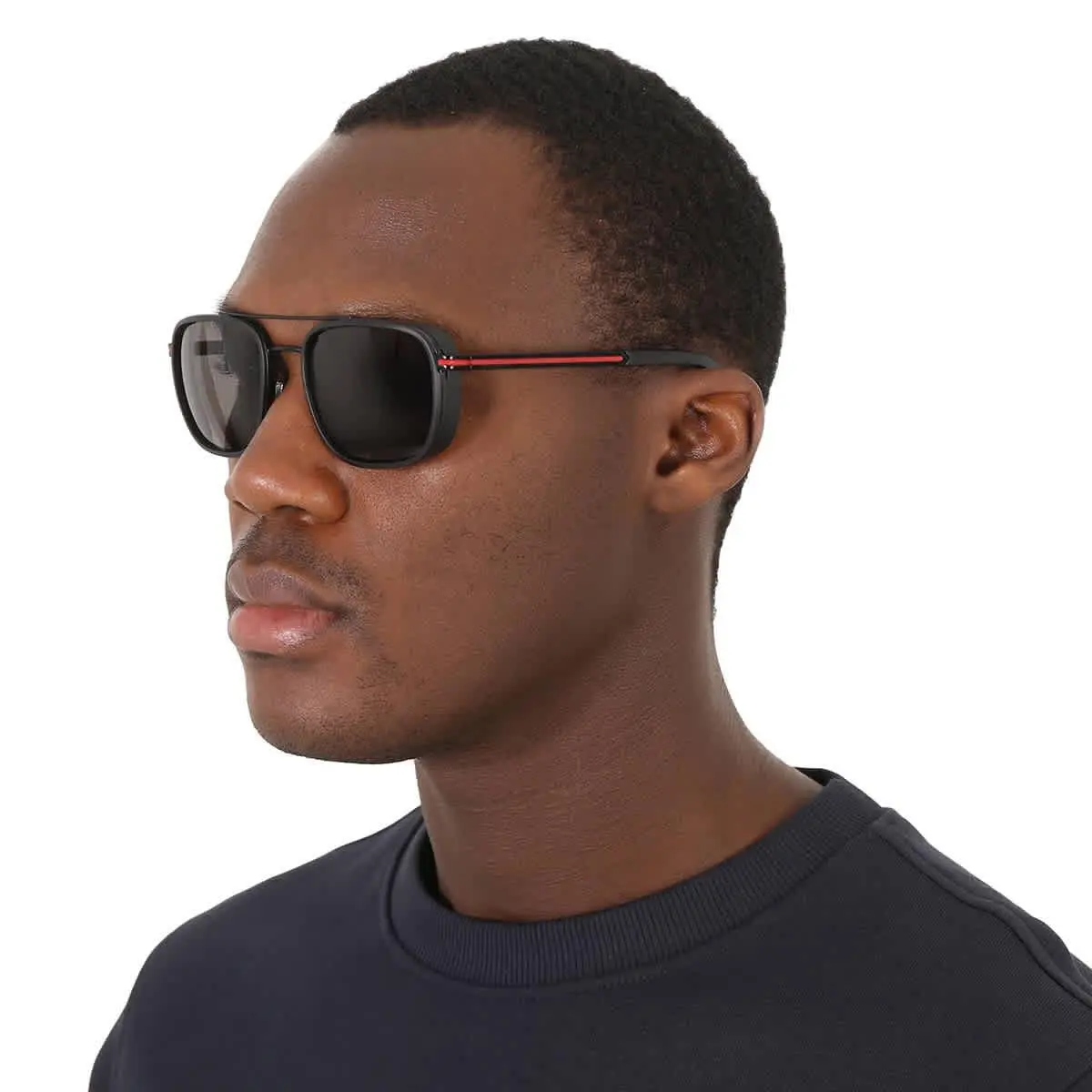 Dark Grey Navigator Men`s Sunglasses BV5053 128/B1 56 BV5053 128/B1 56 by Bvlgari