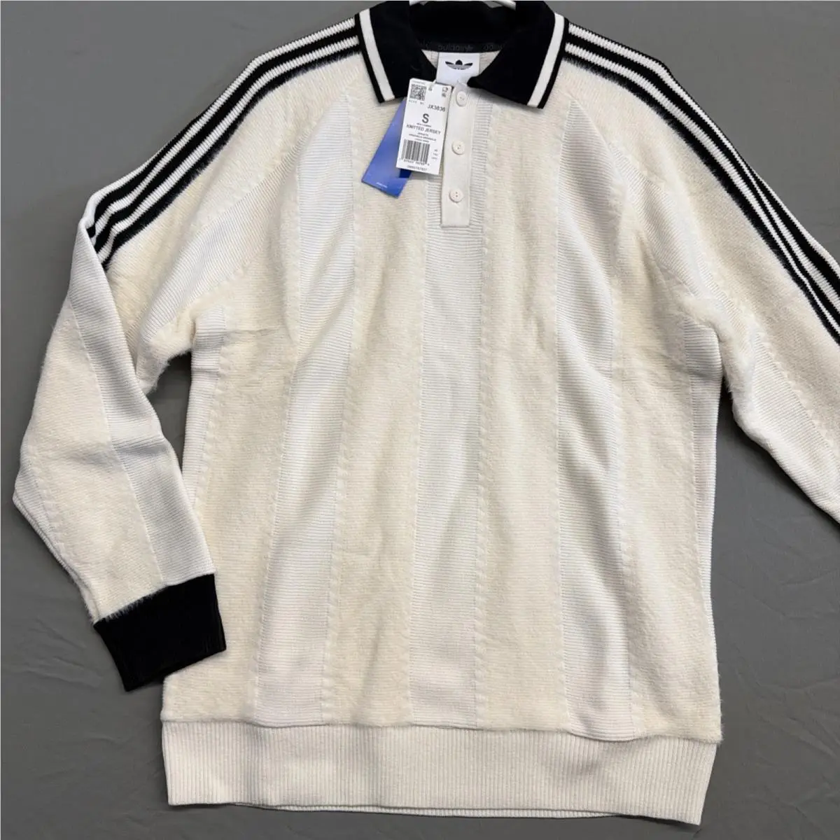 Adidas Premium Knitted Jersey Small Cream White
