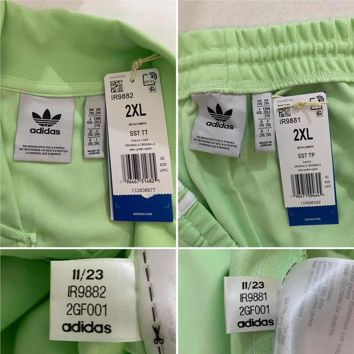 Adidas clothing - Semi Green Spark White 3