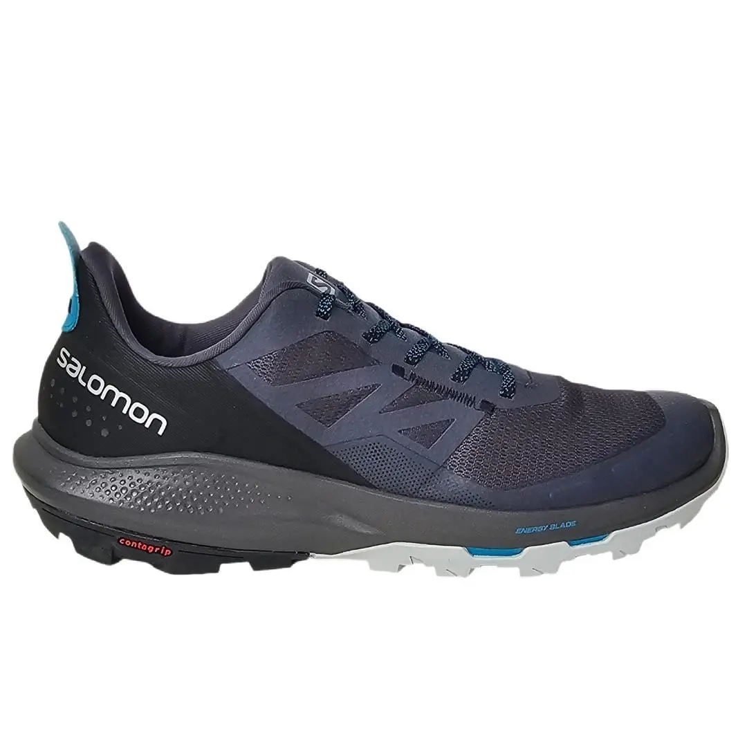 Salomon Men`s 11 Outpulse Hiking Trail Shoes Ebony/black/algiers Blue