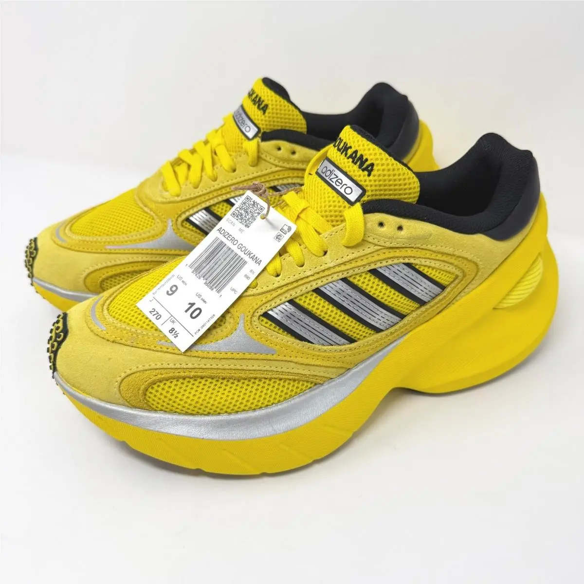 Adidas Adizero Goukana Mens Size 9 Running Shoes Yellow Silver JP7177