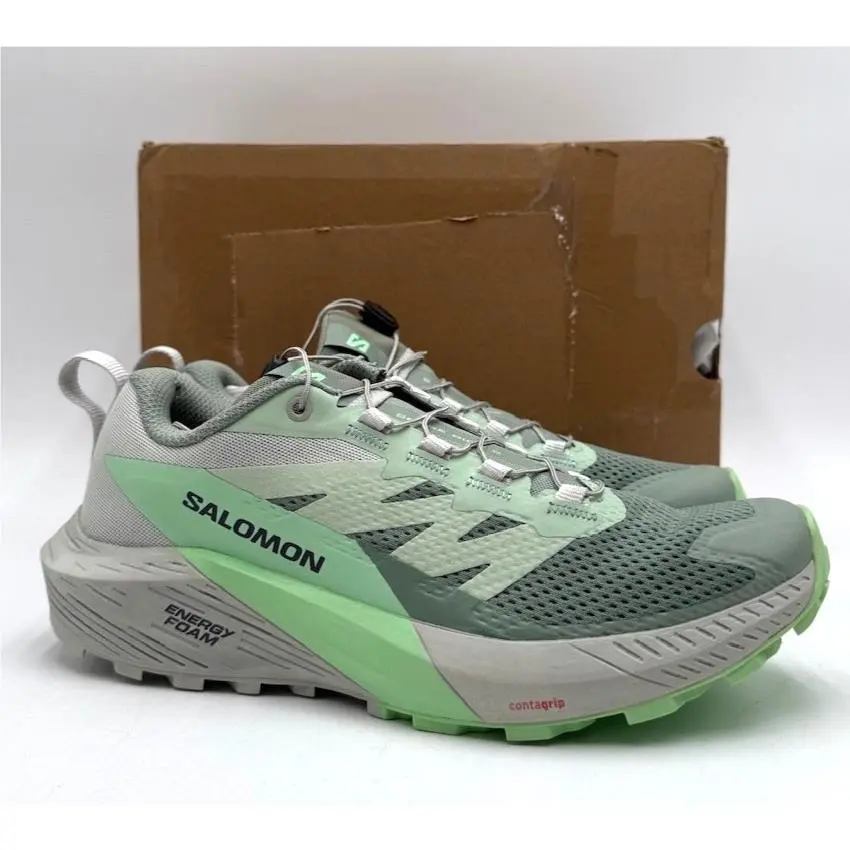 Salomon Sense Ride 5 Women`s Running Sneakers Green/grey US Size 7