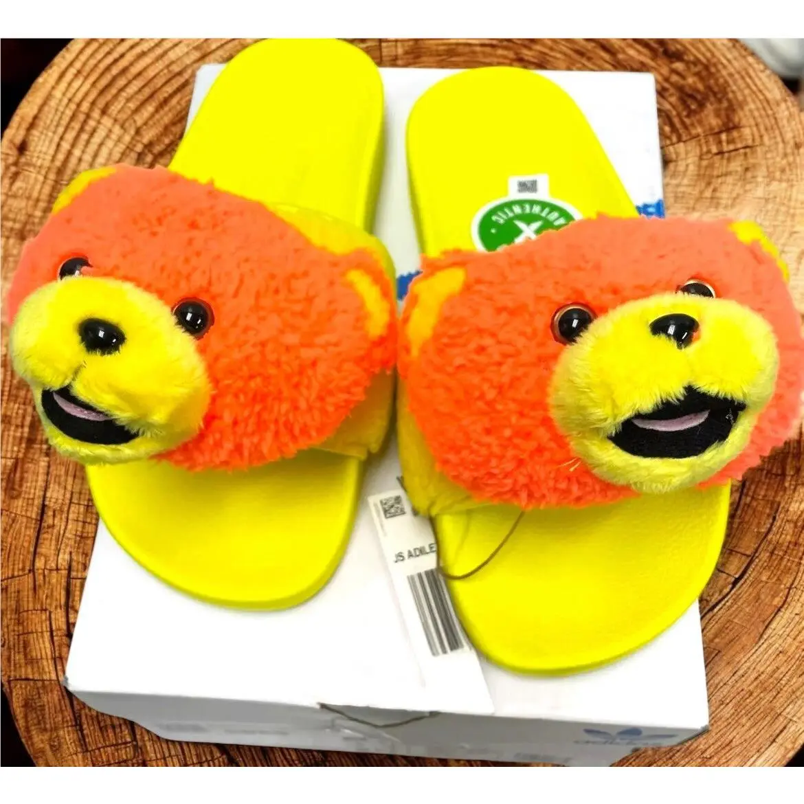 Adidas Jeremy Scott Nba Adilette Bear Yellow Summer Slides Mens 8 or Womens 9