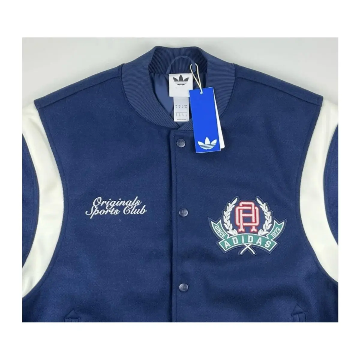 Adidas clothing - adidas Originals Graphic College Varsity Bomber Jacket - JX8181 - Night Indigo / Navy Blue / Off White 1