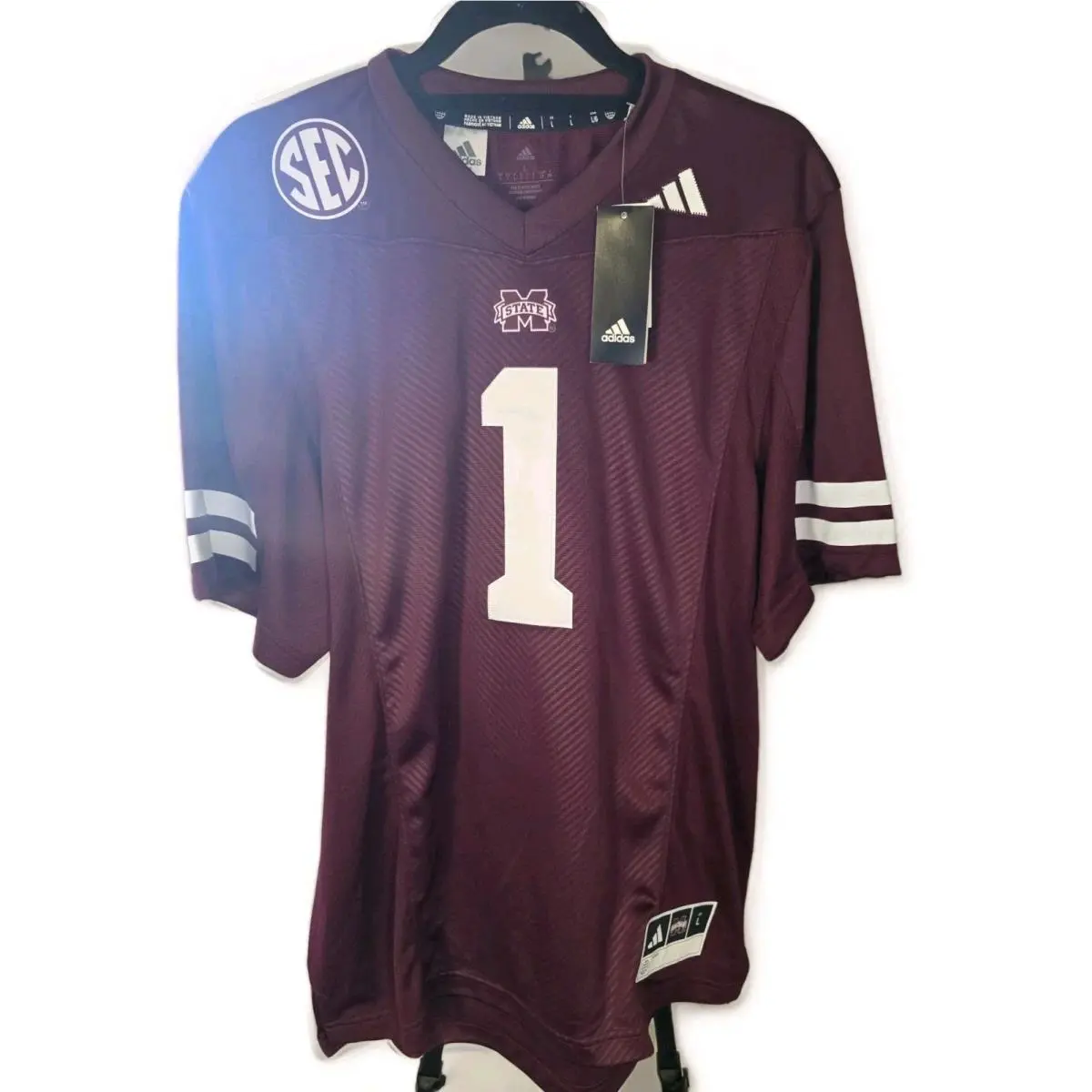 Adidas Mississippi State Stitched Home Jersey Maroon Red Men`s Large