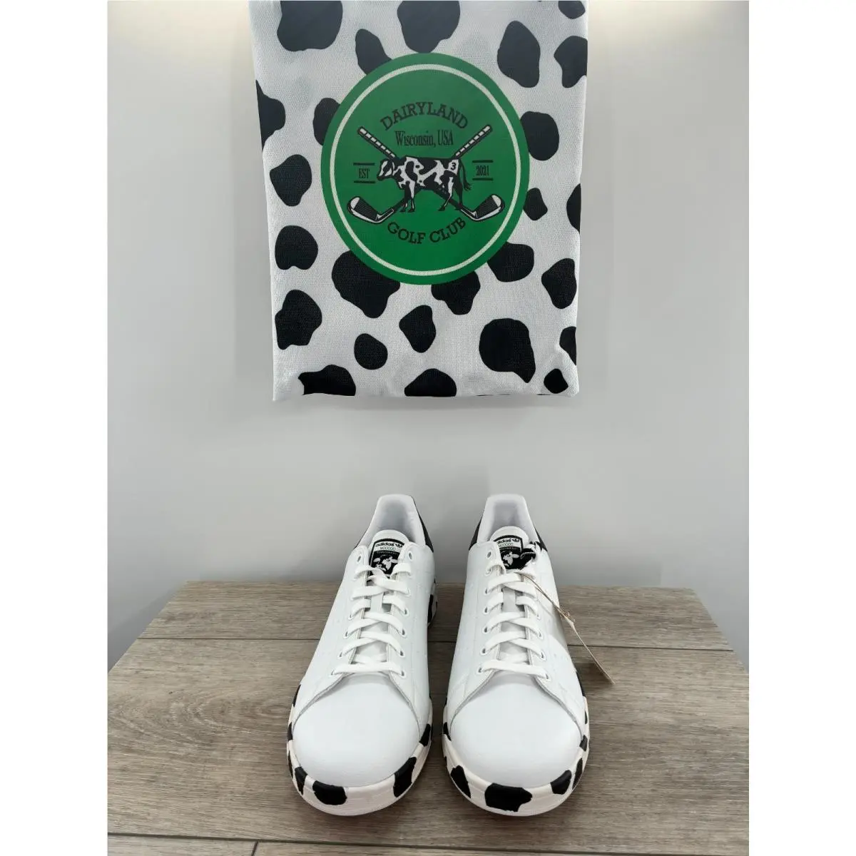 Adidas Stan Smith Primegreen Spikeless Golf Cow Print Dairyland Shoes GZ6481 14