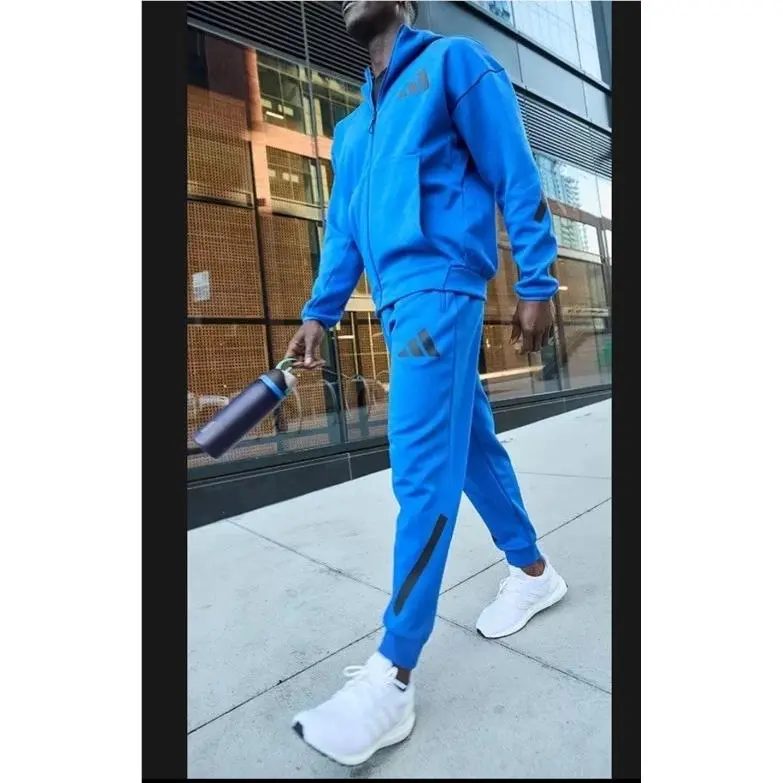 Adidas Z.n.e. Full-zip Hooded Men Track Suit Jacket Pants Team Royal Blue