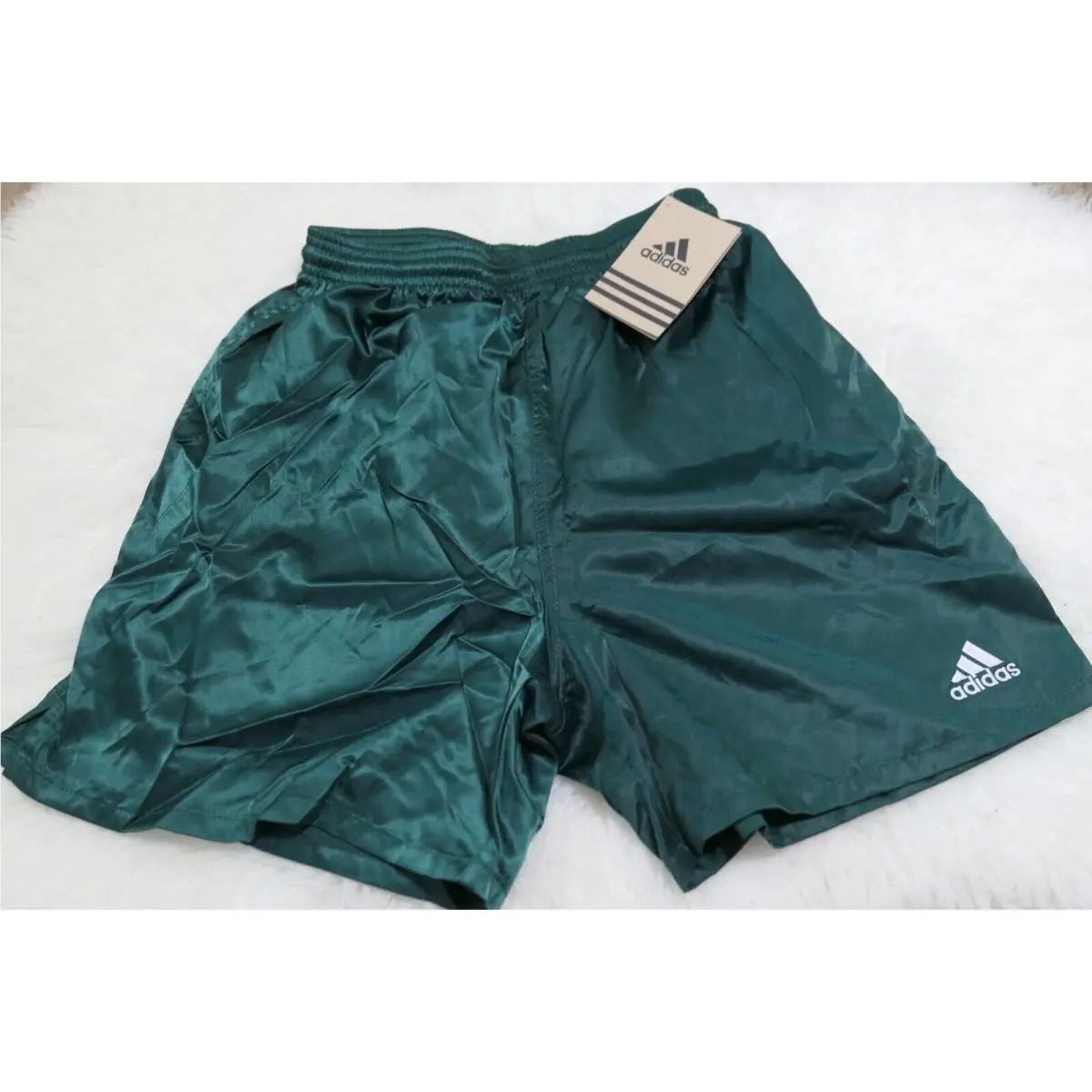 Vintage Y2K  Shorts Men`s Small Shiny Satin Green Soccer Genoa II by Adidas