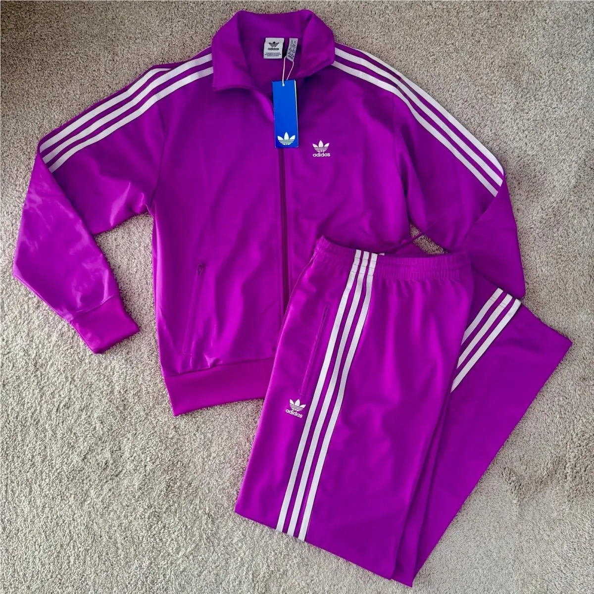 Adidas Firebird Track Set Jacket Pants Purple Burst Women Xsmall IY4736 IY4726