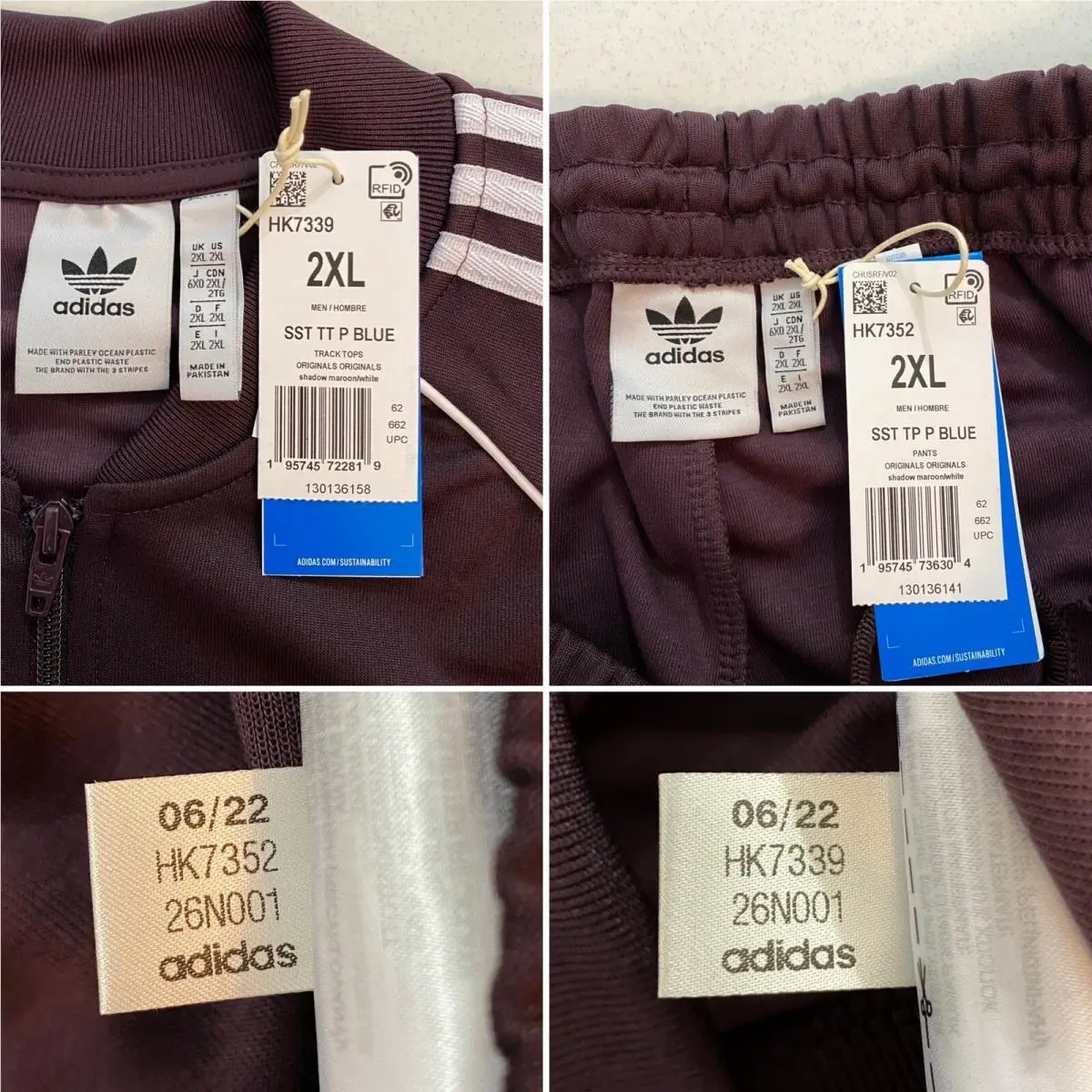 Adidas clothing - Shadow Maroon White 1