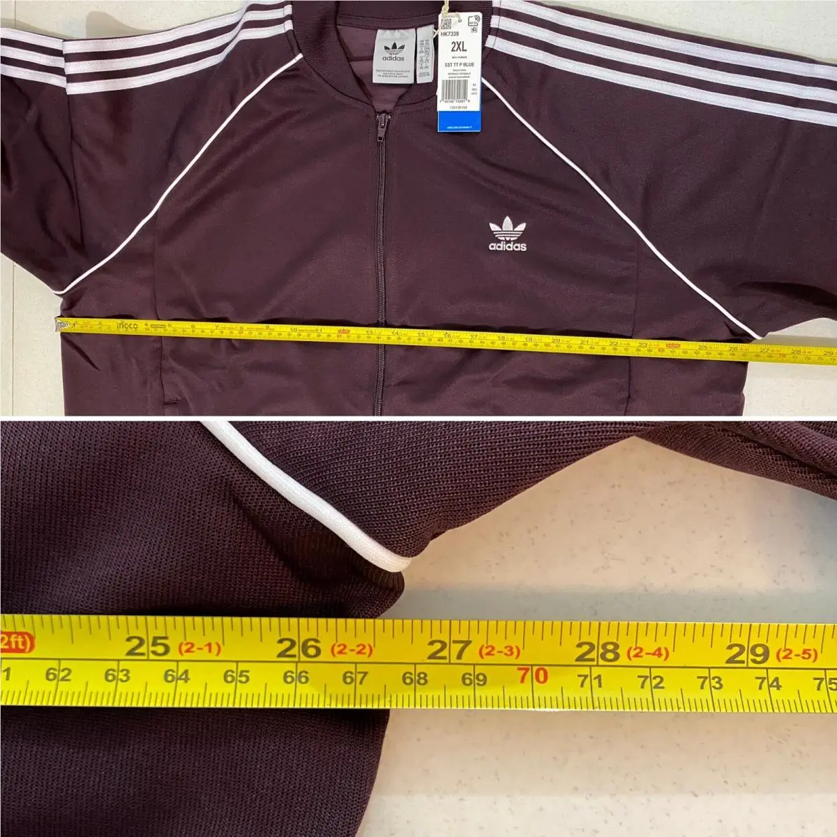 Adidas clothing - Shadow Maroon White 5
