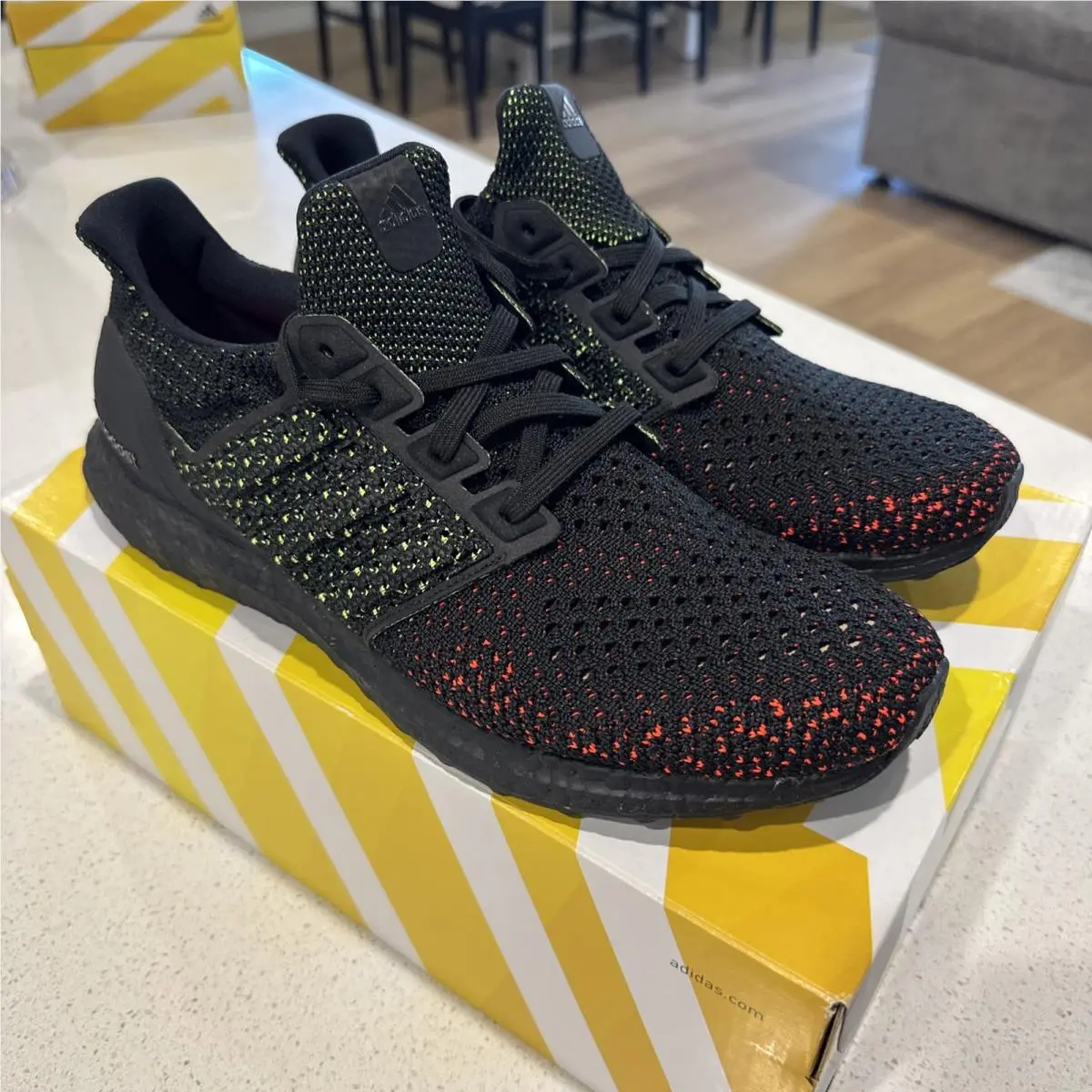 Adidas Ultraboost Clima Core Black Solar Red AQ0482 Men’s Size 11.5