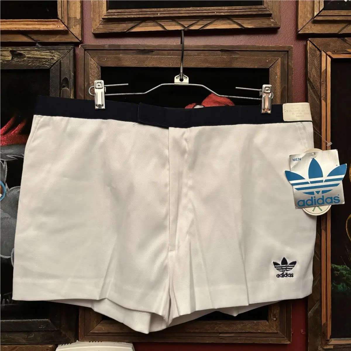 Vintage Adidas White Trefoil Logo 1970s Tennis Shorts Men’s Size 40 Nos