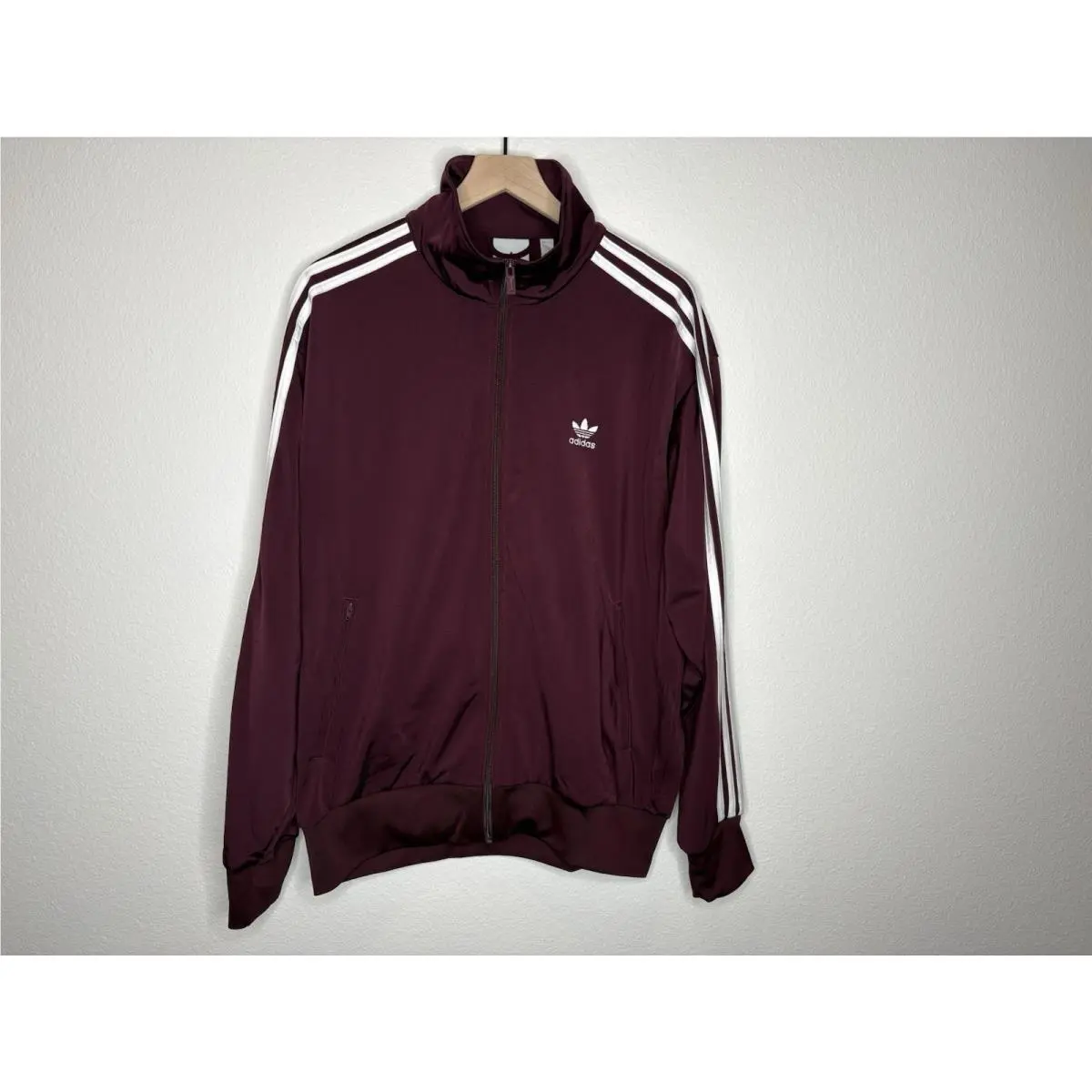 Adidas Originals Mens Maroon Trefoil Firebird Track Jacket Size Large