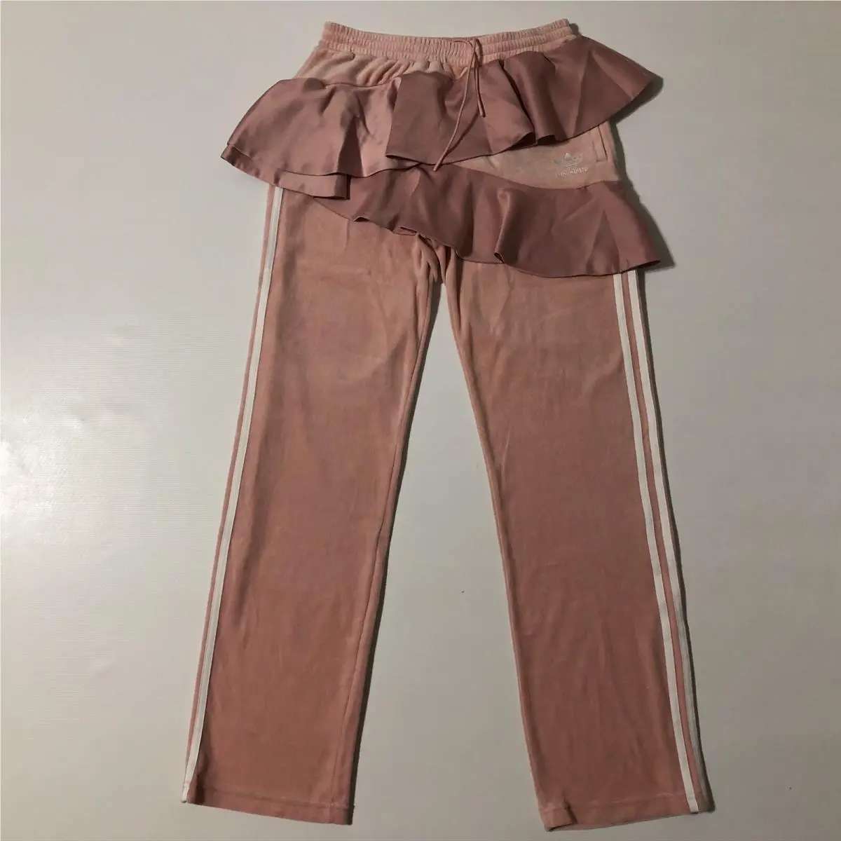 Adidas Originals J Koo Women`s Velour Pink Spirit Track Pants FT9892 Small
