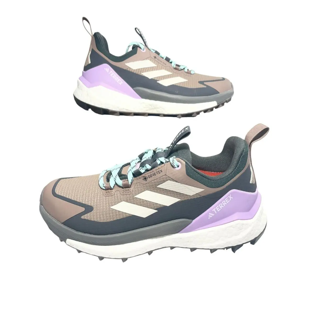 Adidas Terrex Free Hiker 2 Low GT Hiking Shoes 6 Gore-tex Brown Purple Wmns Sz 6
