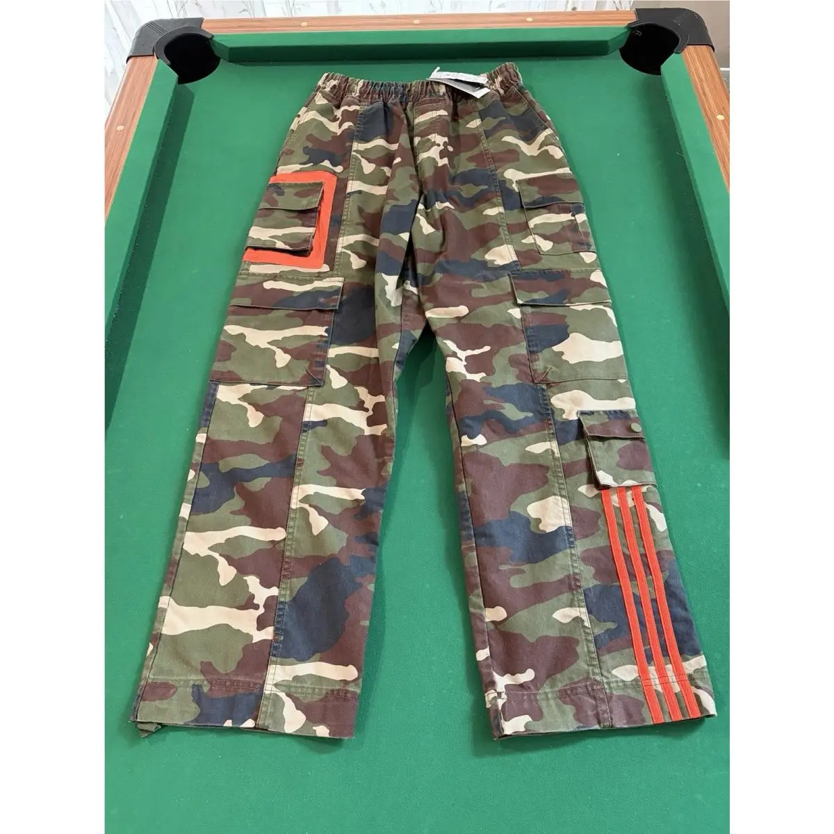Ivy Park Cargo Pants Unisex Medium Camo Aop Green Brown Canvas Drawstring by Adidas