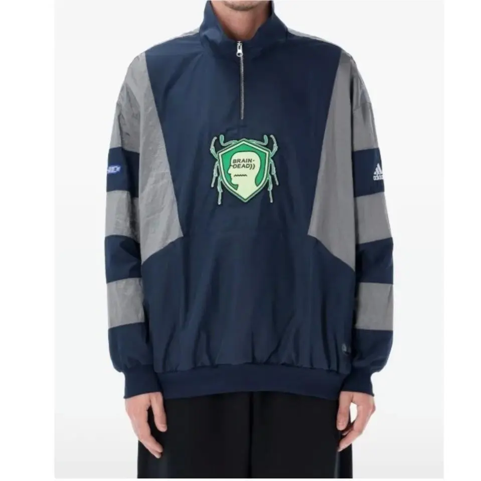 Adidas x Brain Dead Track Top Collegiate Navy Grey Quarter Zip Mens XS