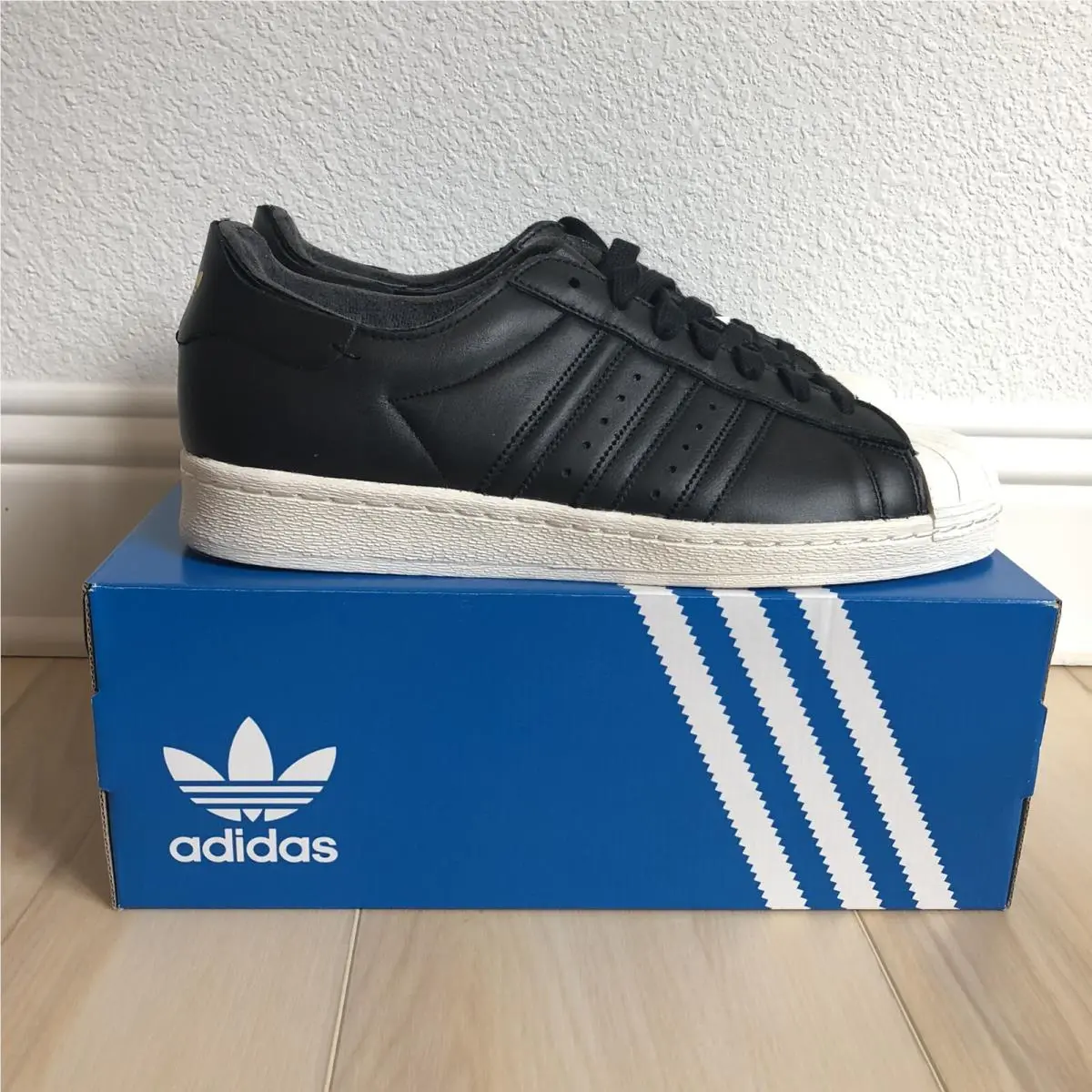 Adidas Superstar 82 Low Sneakers Classic Black Leathers Mens Shoes Size 10.5