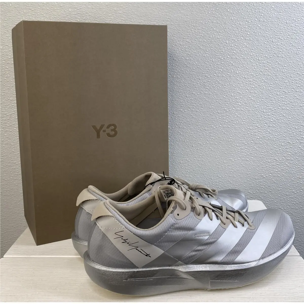 Adidas Y-3 Adidos 9 Men`s Size 8.5 Mesh Metallic Silver Low Top Running Sneakers