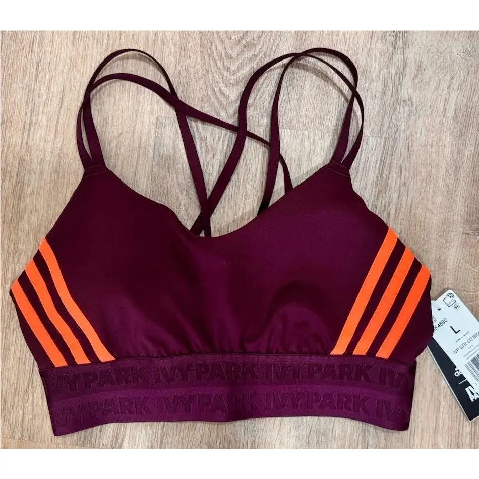 Adidas x Ivy Park Beyoncé Womens Maroon/orange Strappy Sports Large Bra Gift