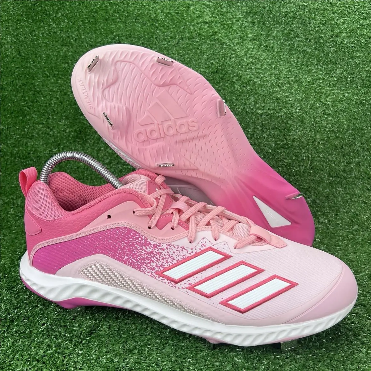 Adidas Icon Bounce 6 Baseball Cleats Men`s 13.5 Mother`s Day Pink GZ0443 Metal