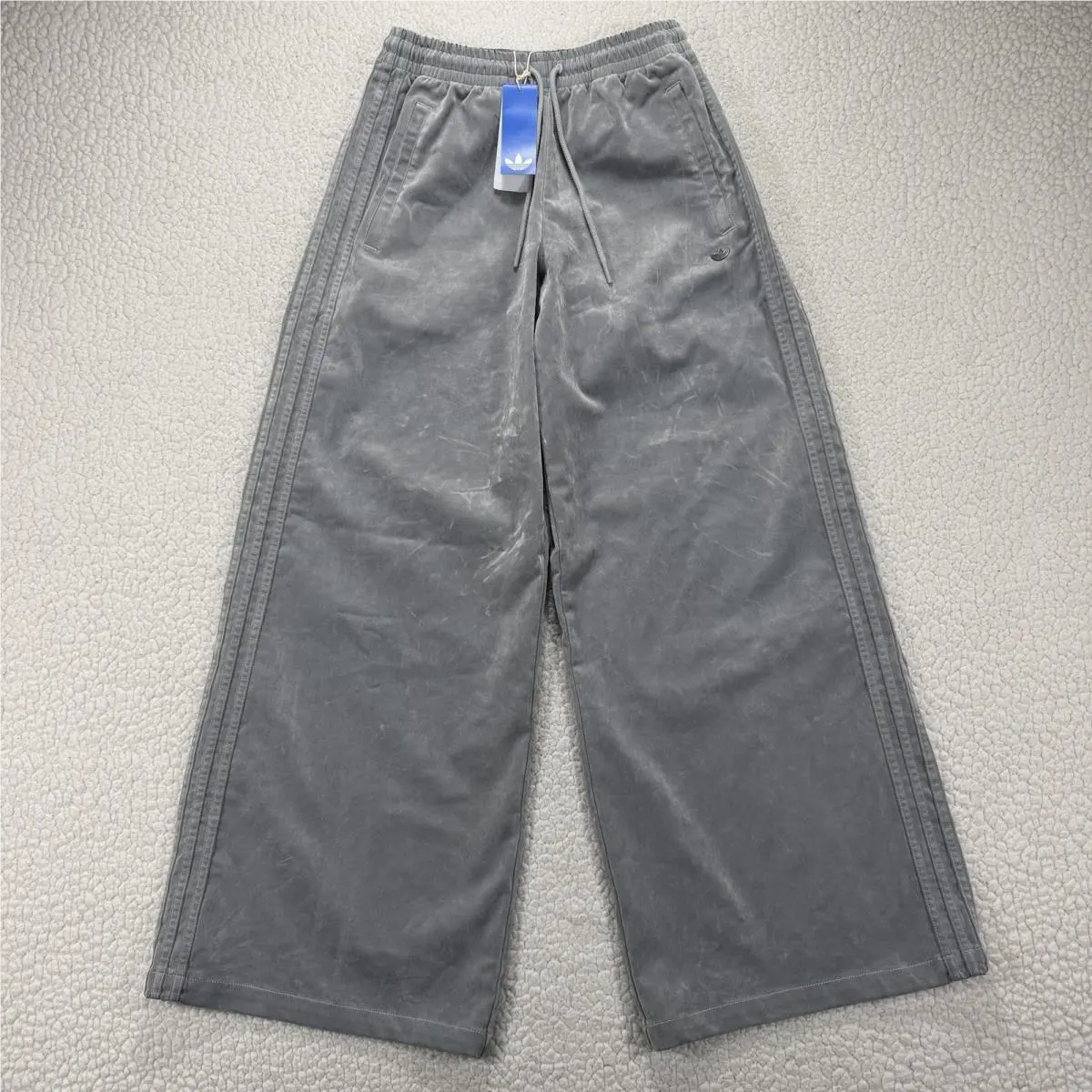 Adidas Firebird Wide Leg Track Pants Small Gray Oversized Streetwear Athleisure