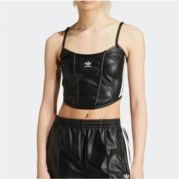 Originals Firebird Corset Top Womens 6 Black Leather Boned IY7317 by Adidas