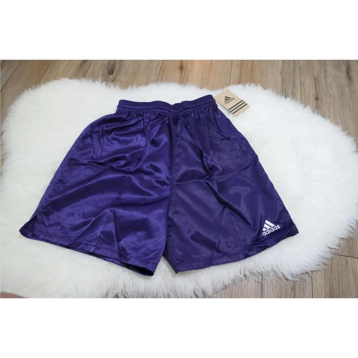 Vintage Y2K  Shorts Men`s Small Shiny Satin Purple Soccer Genoa II by Adidas