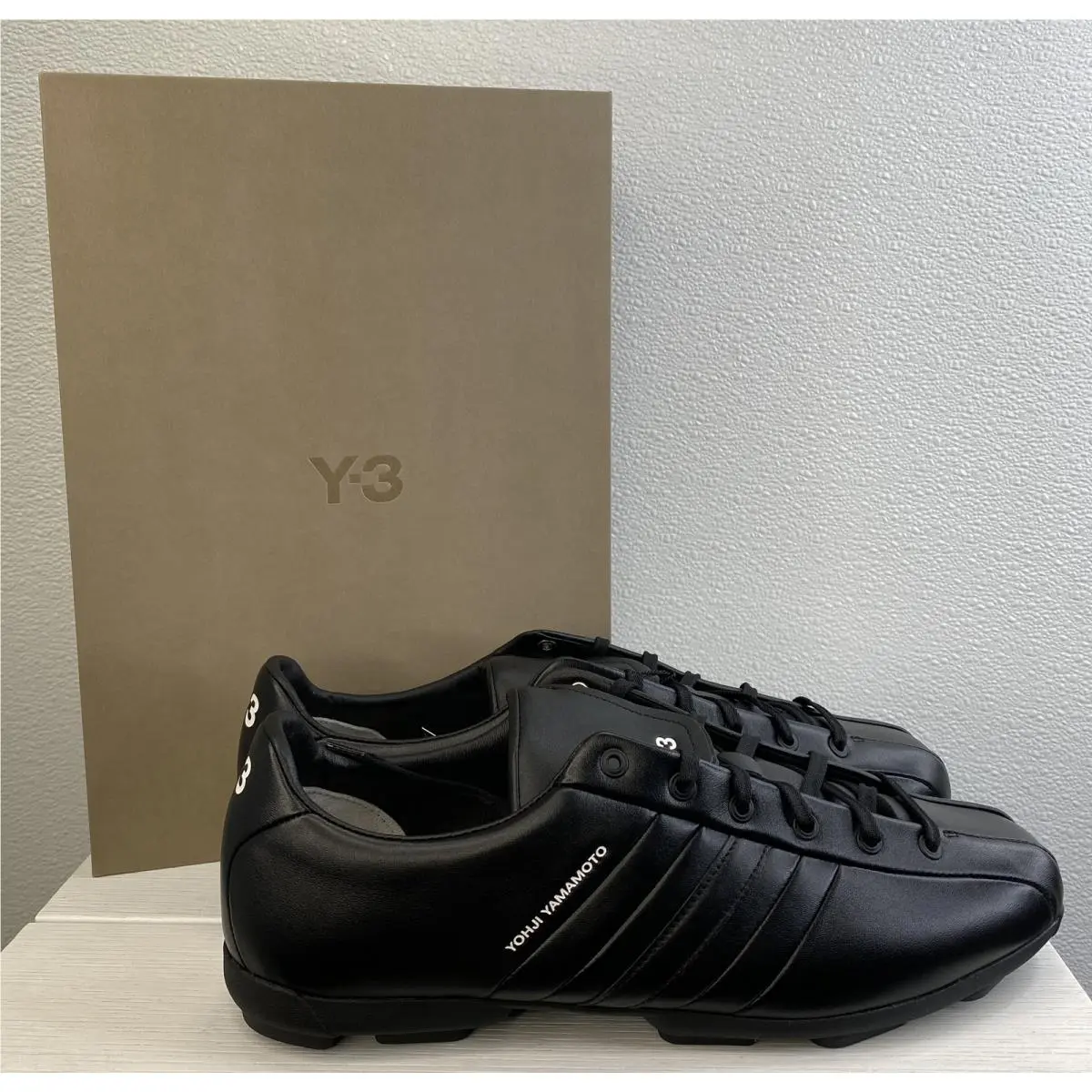 Adidas Y-3 Field Shoes Unisex M11.5 W12.5 Black Leather Soccer Cleats 3-Stripes
